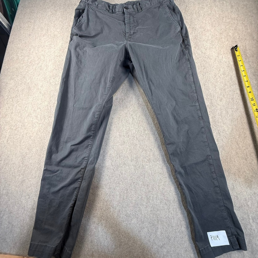 American Eagle Flex Chino Pants Mens 32x34 Dark Gray Slim Straight Trousers